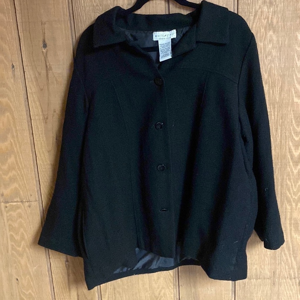 WHITE Stag women’s plus size black vintage 90s jacket/blazer‎ size 18/20W